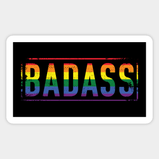 Gay Pride Badass Distressed LGBT Pride Sticker